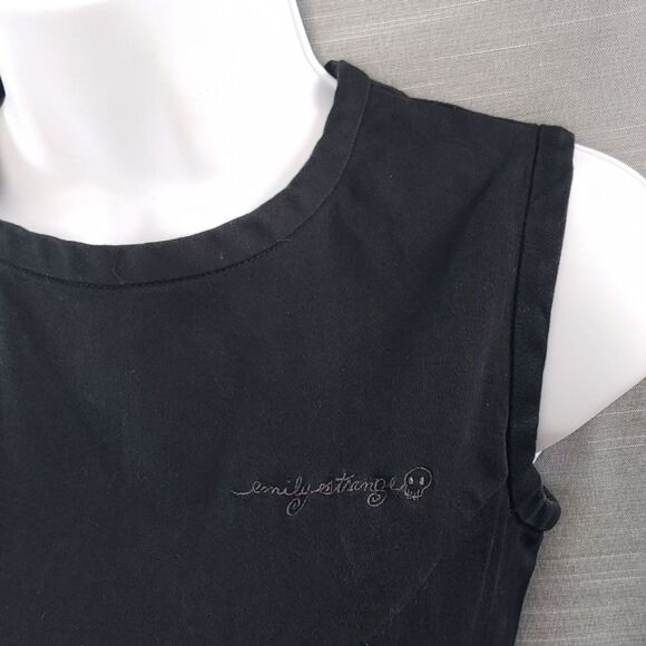 Emily The Strange Rare Vintage Y2K Black & Red Goth Dress Sample Medium Large - Picture 5 of 14